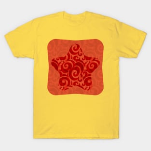 orange star pattern T-Shirt